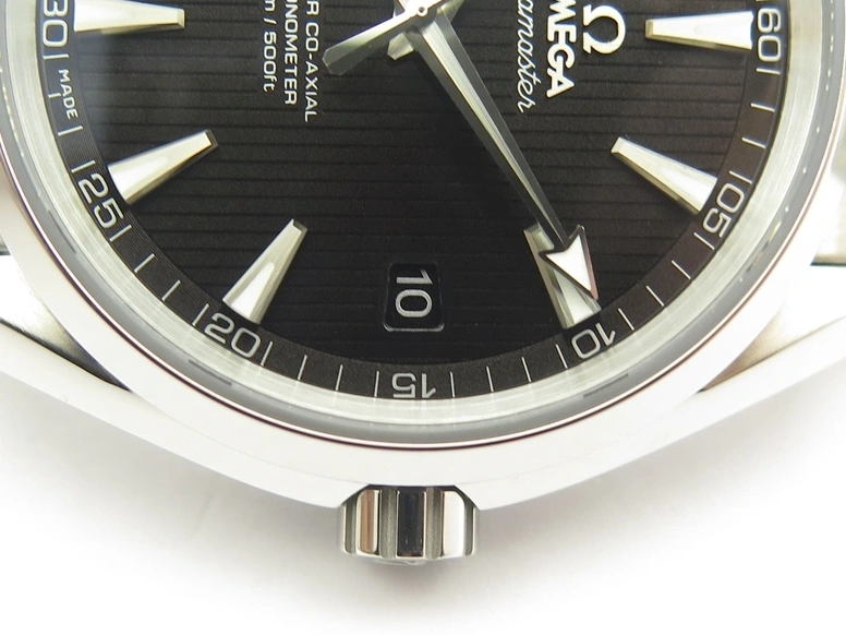 0312 Aqua Terra 150M SS VSF 1:1 Best Edition Black Textured Dial Silver Markers On SS Bracelet A8500 Super Clone Chic 8062